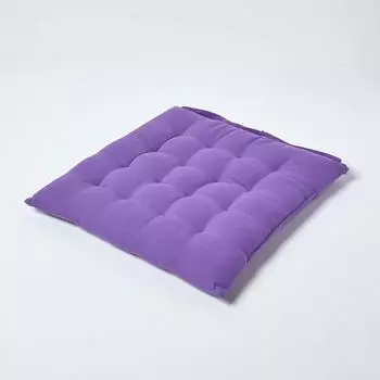 Подушка на сиденье HOMESCAPES из 100% хлопка, 40 х 40 см, фиолетовая., фиолетовый