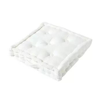 Подушка на сиденье HOMESCAPES однотонная, натуральный белый, 40 x 40 см