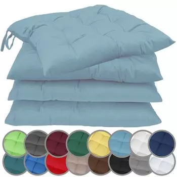 Подушка на сиденье Подушка на кресло с лентами 40х40см, набор из 4 шт., разные цвета, королевский синий NatureMark, светло-синий