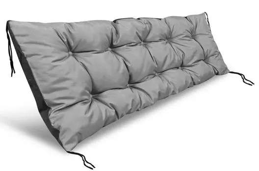 Подушка на сиденье Подушка-скамейка из европлиты, на качели, подушка с мягким наполнителем, непромокаемый материал, 120х80 см, цвет темно-серый KomfortHome