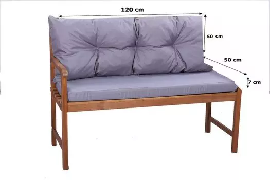 Подушка на скамью 120x60x60 красный | подушка для уличной скамейки | Уличная подушка | Подушка для сиденья скамья | подушка для качелей Hollywood на открытом воздухе Setgarden, серый