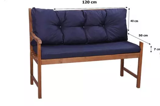 Подушка на скамейку 120 х 50 х 50 синяя | Условия банка | Подушка для садовой скамейки | Голливудская подушка для качелей | Подушки сидений и спинки | Подушка для сиденья скамья | Сетгарден Setgarden, темно-синий