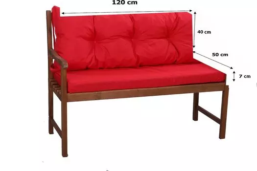Подушка на скамейку 120 x 50 x 40 оранжевый | Условия банка | подушка для уличной скамейки | Голливудская подушка для качелей | Подушки сидений и спинки | Подушка для сиденья скамья | Сетгарден Setgarden, красный