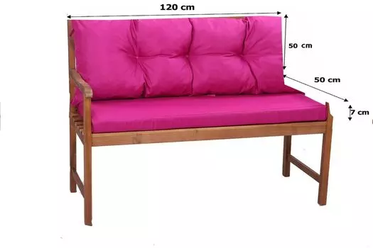 Подушка на скамейку 120 x 50 x 50 светло-фиолетовый | Условия банка | Подушка для садовой скамейки | Голливудская подушка для качелей | Подушки сидений и спинки | Подушка для сиденья скамья | Сетгарден Setgarden, розовый