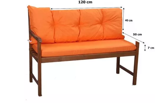 Подушка на скамейку 120 x 50 x 40 розовый | Условия банка | подушка для уличной скамейки | Голливудская подушка для качелей | Подушки сидений и спинки | Подушка для сиденья скамья | Сетгарден Setgarden, оранжевый
