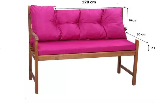 Подушка на скамейку 120 x 50 x 40 светло-фиолетовый | Условия банка | Подушка для садовой скамейки | Голливудская подушка для качелей | Подушки сидений и спинки | Подушка для сиденья скамья | Сетгарден Setgarden, розовый