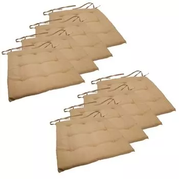 Подушка на стул 40х40х4см черный | Подушка сиденья | садовые подушки на мебель из ратана | подушка для стула на открытом воздухе | Подушка сиденья с высокой спинкой NYVI, бежевый