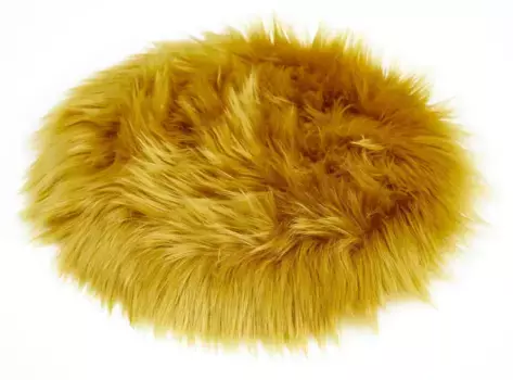 Подушка на стул Andiamo "Подушка для стула Ovium", подушка для сиденья, круглая, 34 см, искусственный мех, можно стирать, набор из 4 шт, горчично-желтый