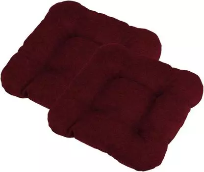 Подушка на стул Chilly Pilley с набором петель, стеганая кухонная подушка, разные размеры, подушка на стул, декоративная подушка, много цветов (6 подушек 45x45 темно-красный)