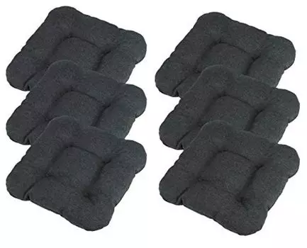 Подушка на стул Chilly Pilley с набором петель, стеганая кухонная подушка, разные размеры, подушка на стул, декоративная подушка, много цветов (2 подушки 45 x 45 серого цвета), серый