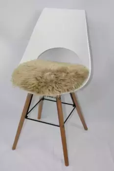 Подушка на стул Heitmann Felle "Ягненок, круглая", чехол на сиденье, мех сиденья, круглая, 45 см, натуральная кожа ягненка, можно стирать 45х45 см, верблюжий
