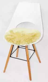 Подушка на стул Heitmann Felle "Ягненок, круглая", чехол на сиденье, мех сиденья, круглая, 45 см, натуральная кожа ягненка, можно стирать 45х45 см, бежевый