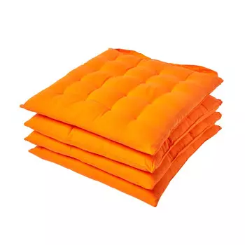 Подушка на стул Homescapes, 40x40x5 см, апельсин