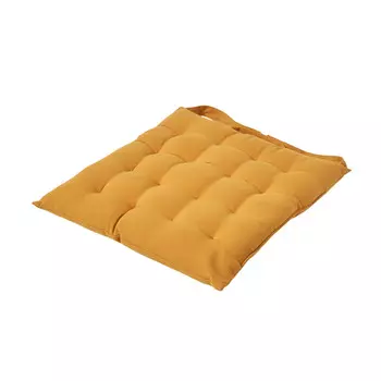 Подушка на стул Homescapes, 40x40x5 см, темно-желтый
