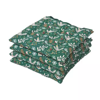 Подушка на стул Homescapes, 40x40x5 см, зеленый