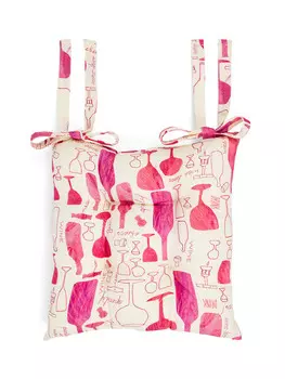 Подушка на стул Panama из хлопка с винным принтом Coincasa, розовый