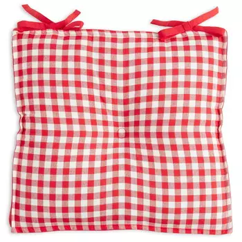 Подушка на стул в клетку Pioneer Woman 17 x 18 дюймов, красный/белый