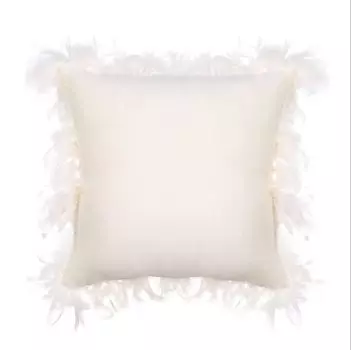 Подушка Наволочка Перо Бархат Мягкий плюшевый диван Украшение дома 45x45 см Белый Zhixia