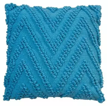 Подушка - небесно-голубая - 45 х 45 см - с зигзагообразным узором Blyco Textil Group BV