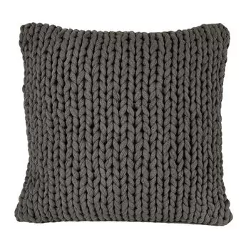 Подушка Nielsen Marlin вязаная, 50х50 см, античный серый, 100% хлопок, трикотаж, эко-текс, в комплекте подушка с наполнителем