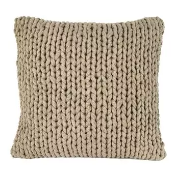Подушка Nielsen Marlin вязаная, 50х50 см, песочный, 100% хлопок, трикотаж, эко-текс, включая наполнитель