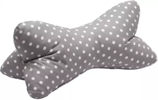 Подушка под шею "гербалинд" "Чтение костей серая", (1 штука), подушка под шею с рисунком, подушка в горошек 40х18 см Herbalind, серый