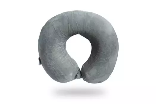 Подушка под шею премиум с карманом серая Interhealth