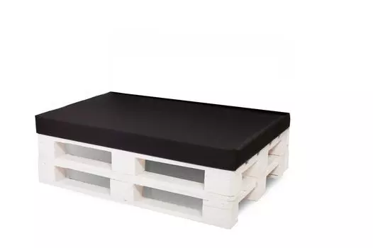 Подушка-поддон 120x60см | Напольная подушка детская | подушка сиденья из европоддона | подушка для поддонов на открытом воздухе известь | Напольная подушка для балкона Setgarden, черный