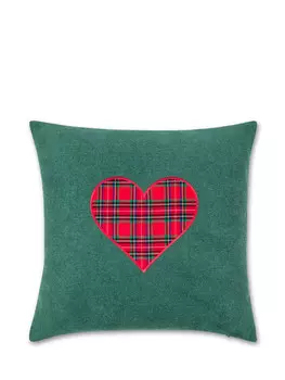 Подушка с аппликацией сердца 45х45см Coincasa, зеленый