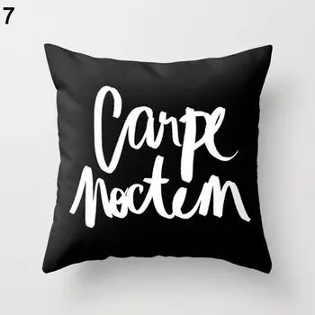 Подушка с буквенным цветочным геометрическим узором, чехол для домашнего дивана, декор-7, Balck Caipe Diem Stuttg