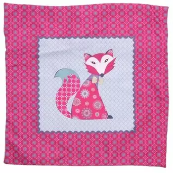 Подушка с милым мотивом лисы, цвет: розовая клетка Puckator
