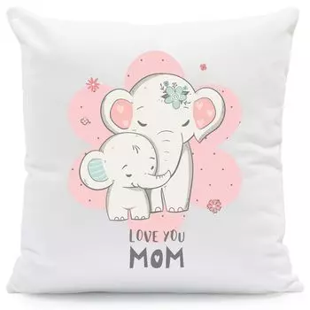 Подушка с надписью Мама-Слон: с наполнителем Gravurzeile
