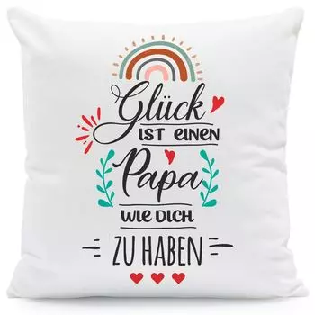 Подушка с надписью «Счастье есть: Папа без наполнения» Gravurzeile