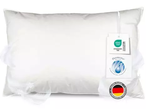 Подушка с наполнителем из пера и пуха, 60х90 см, белая Zollner