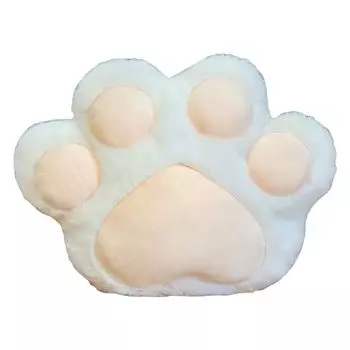 Подушка с отверстием с высокой устойчивостью, зимняя внутренняя половина с мультяшными животными, милая подушка для кошек, теплая подушка для рук для ежедневного использования - белая Stuttg