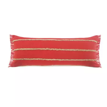 Подушка с плетением из твердого джута Ox Bay Atlantis Americana 14 x 36 дюймов, красный/коричневый