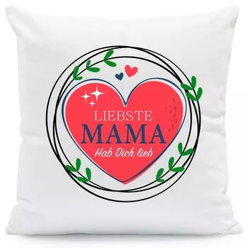 Подушка с принтом и надписью Dearest Mama Hab Dich Liebe: без наполнителя Gravurzeile