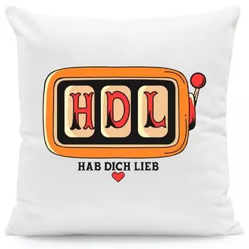 Подушка с принтом и надписью HAB DICH LOVE: без наполнителя Gravurzeile