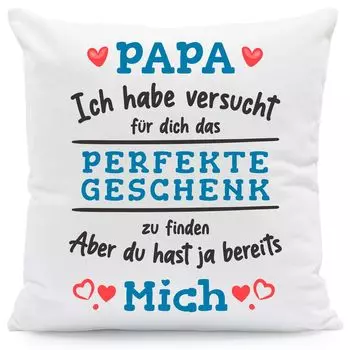 Подушка с принтом и надписью Идеальный подарок: без наполнения Папе Gravurzeile