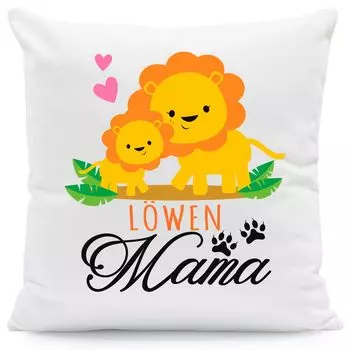 Подушка с принтом и надписью Lion Mama: без наполнителя Gravurzeile