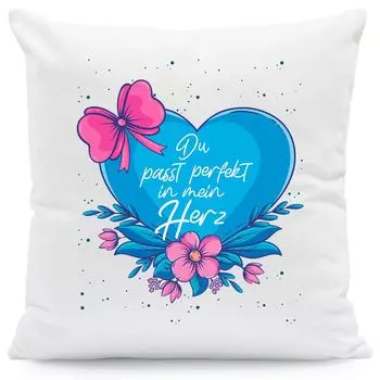 Подушка с принтом и надписью «Ты идеально вписалась в мое сердце»: без наполнителя Gravurzeile