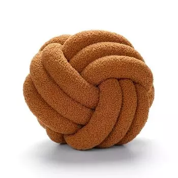 Подушка с узлом Круглая подушка-балансир 22 см Шерстяная подушка с узлом-балансом Домашний декор Ручная работа Подушка с завязками для дивана-кровати Автомобильный офис Коричневый yshopping