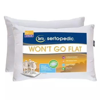 Подушка SertaPedic Wont Go Flat, белый