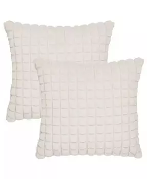 Подушка «Шахматы» размером 22 x 22 дюйма (набор из 2 шт.) Safavieh, бежевый