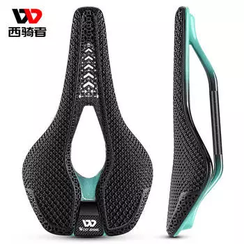 Велосипедное седло WestBiking с 3D-печатью и коротким носом, черно-голубой
