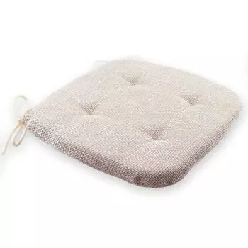 Подушка сиденья etrea - серия подушек для стульев Ilka - напольная подушка с завязками для дома и улицы, 100% хлопок по 100, размер: одинарный, цвет: серый Etrea Himmlische Qualitt, бежевый