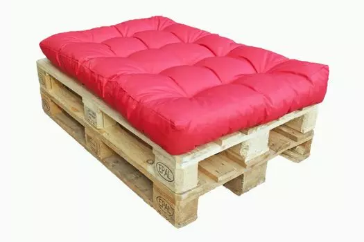 Подушка сиденья на поддоне индивидуально серая 120x80 см Подушка сиденья на открытом воздухе в помещении европоддоны Haus und Deko, красный
