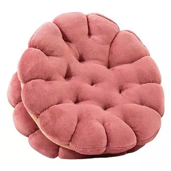 Подушка сиденья, нескользящий ремень, мягкая текстура, плюш, высокая эластичность, защитная, моющаяся, утолщенная квадратная подушка для студенческого стула для домашнего желтого цвета. Stuttg, розовый