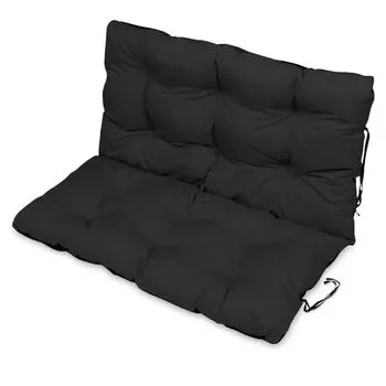 Подушка сиденья Подушка для скамейки Подушка для садовой скамейки - 120x38 см - для улицы и для дома - красная SuperKissen24., черный