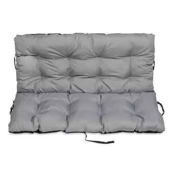 Подушка сиденья Подушка для скамейки Подушка для садовой скамейки - 140x50 см и спинка 140x60 см - для улицы и дома - бежевый SuperKissen24., серый